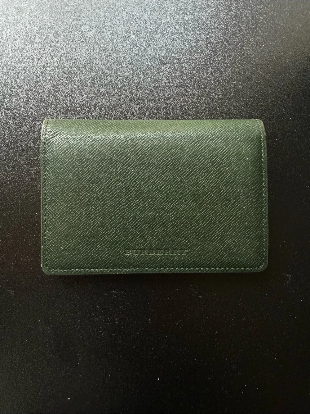 Burberry Forest Green Saffiano Leather Card & Key Holder
